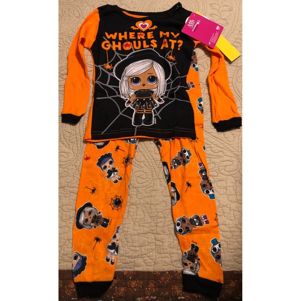 Girls Halloween L.O.L Suprise Pj Set Size 4 NWT B4
